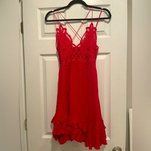 Free People-size small- Red strappy dress.